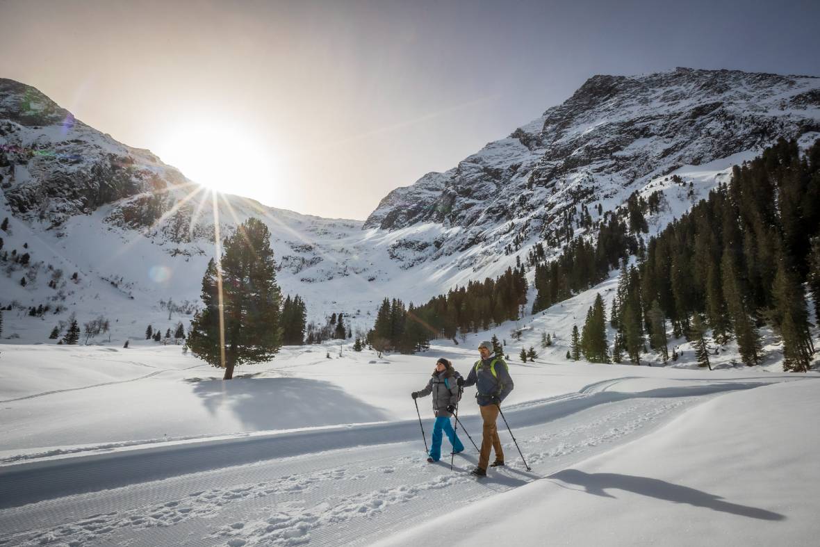 Sellraintal Valley is perfect for a hike in the snow