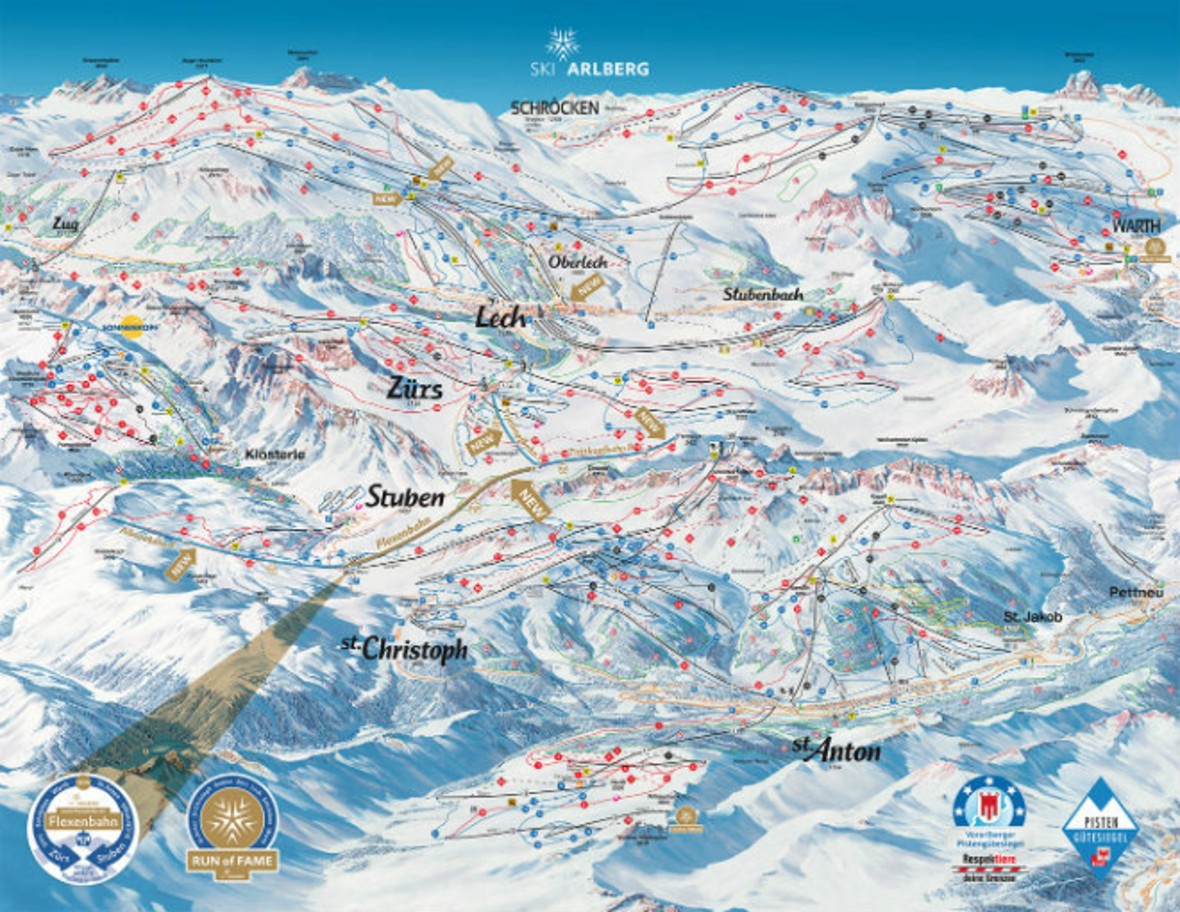 St Anton am Arlberg Ski-Map